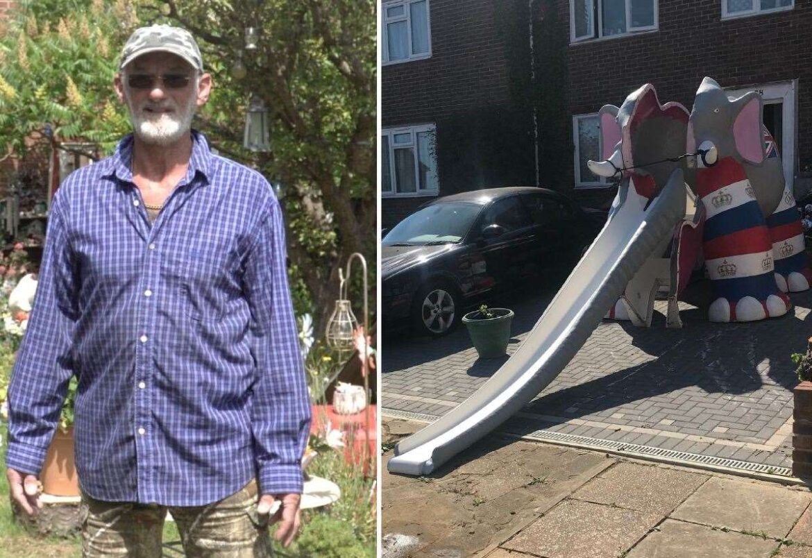 Heartbroken Gillingham man slams council as killjoys after they take away elephant slide loved by children but hated by neighbours