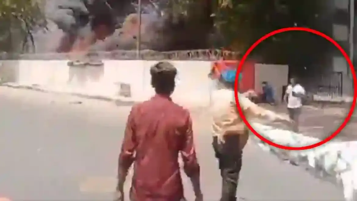 Video captures lone survivor walking away as Air India flight crashes into building and erupts in flames in western India
