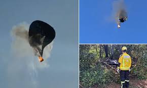 Pilot urges passengers to jump from burning hot-air balloon before tragic crash kills eight in southern Brazil