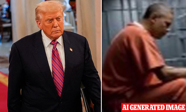 Donald Trump and AI prison image of Barack Obama