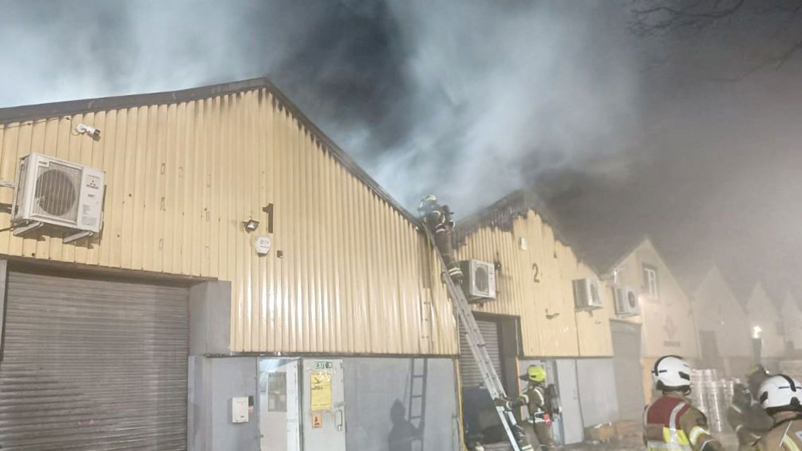 Fire at the warehouse in Leyton