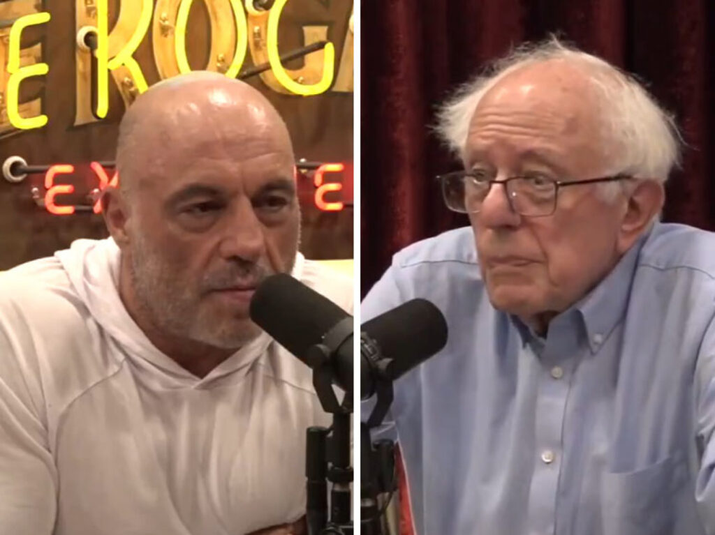 Joe Rogan and Bernie Sanders