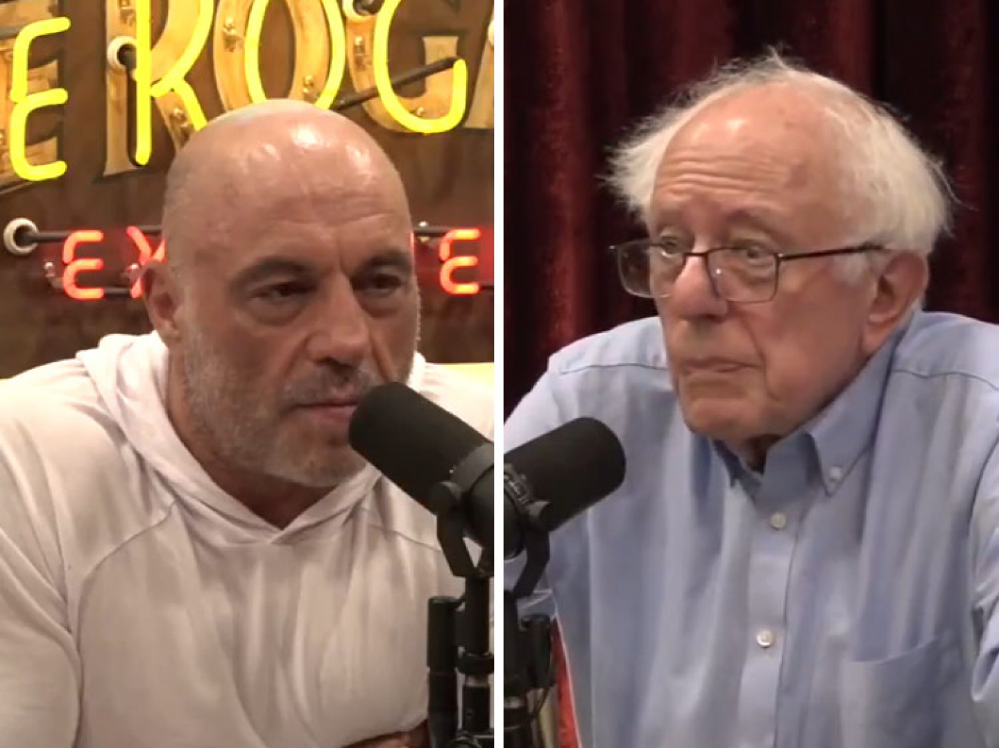 Joe Rogan and Bernie Sanders