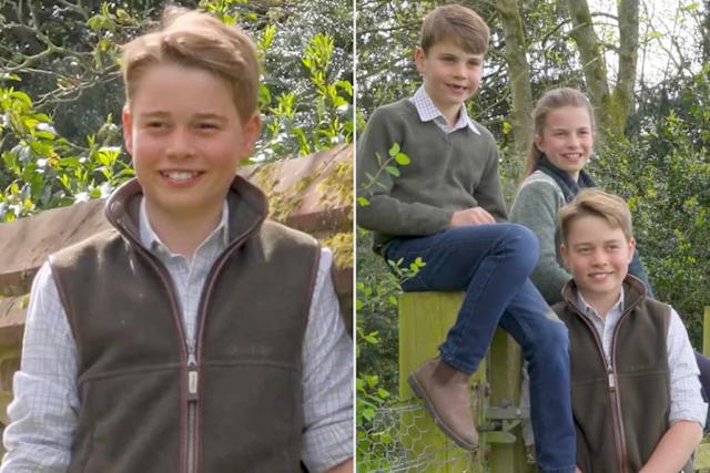 Prince George with Princess Charlotte and Prince Louis