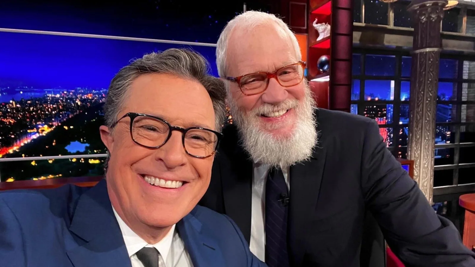 Stephen Colbert and David Letterman