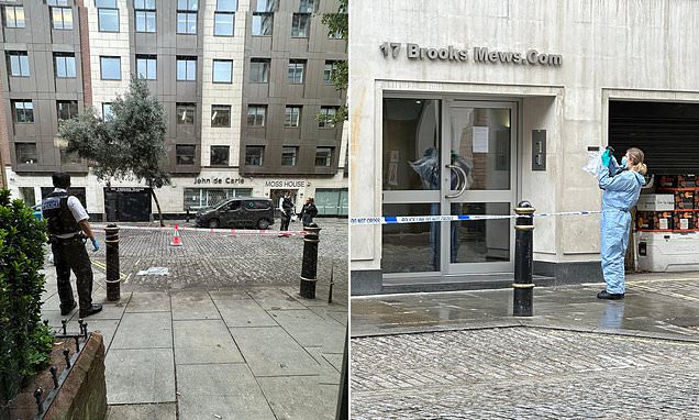 The area in Mayfair cordoned off by officers