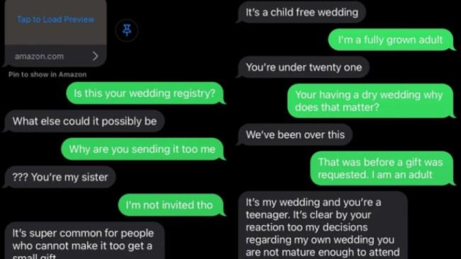 The chat between the bride and her sister