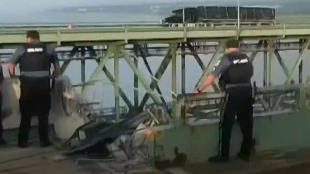 Truck plunges