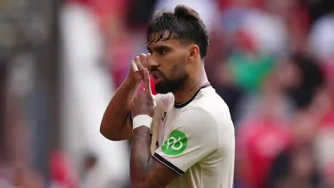 Lucas Paqueta shows his loyalty to West Ham with a bold celebration after scoring in the win against Nottingham Forest in London
