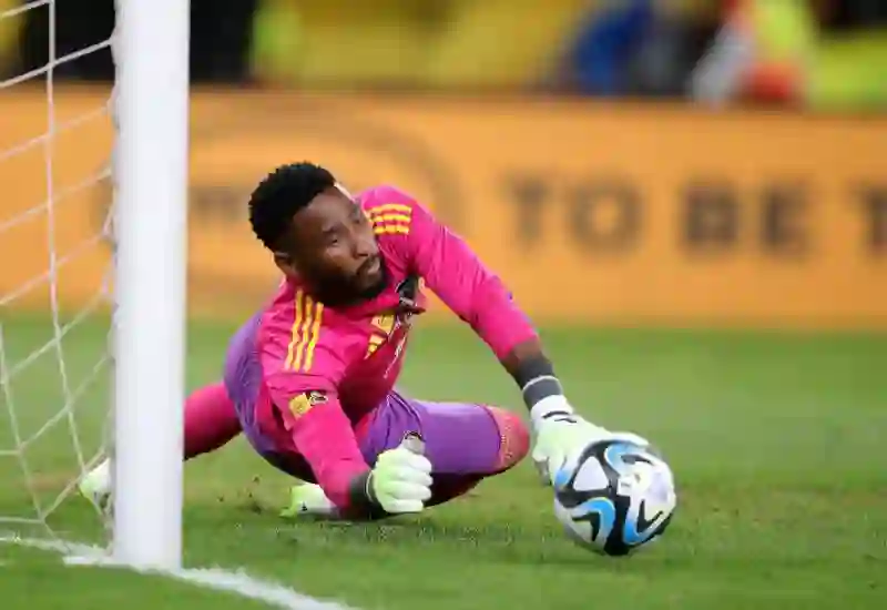 Orlando Pirates goalkeeper Sipho Chaine saves two penalties to help the Buccaneers defeat Mamelodi Sundowns on penalties at Lucas Moripe Stadium in Pretoria