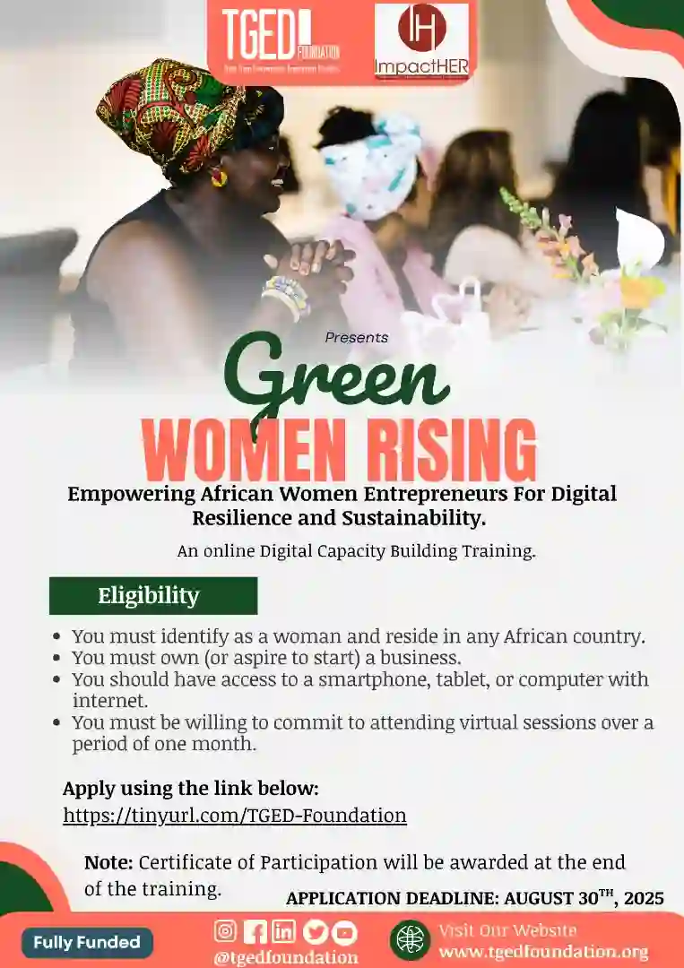 TGED Foundation teams up with ImpactHER to deliver fully funded digital and business skills training for women entrepreneurs across Africa