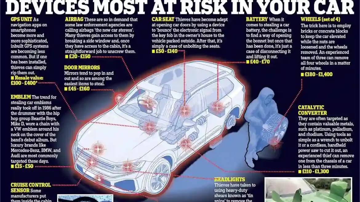 Thieves rip Volkswagen badge and sensor from parked Golf in Ealing as London drivers face growing wave of car part thefts