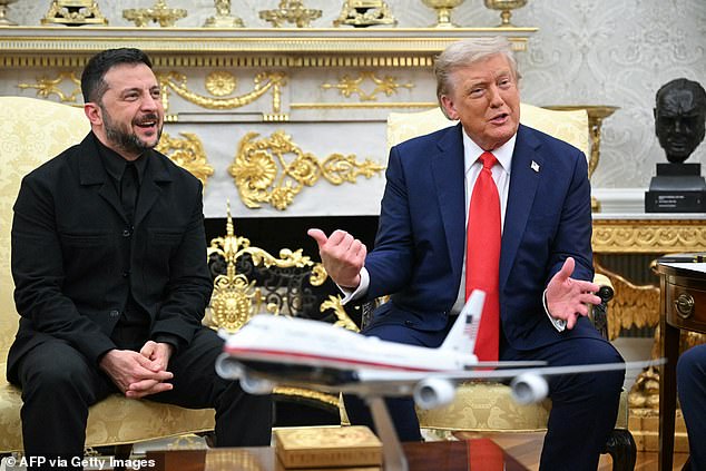 Volodymyr Zelensky and Donald Trump