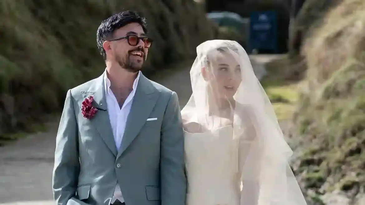 Becky Hill Marries Long-Time Partner Charlie Gardner in Stunning Beach Ceremony in Falmouth Cornwall Surrounded by Family, Friends and Celebrity Guests
