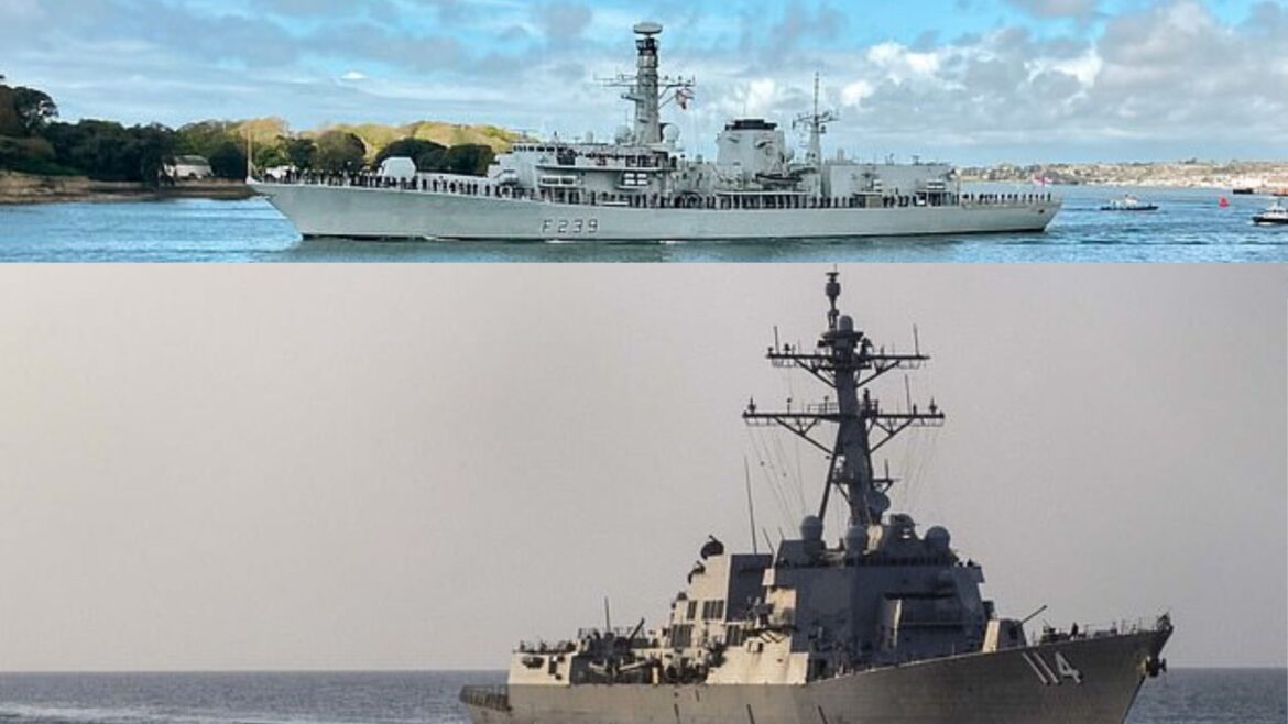 China warns Britain and the United States as their warships sail through the Taiwan Strait in a move Beijing says threatens peace in the region