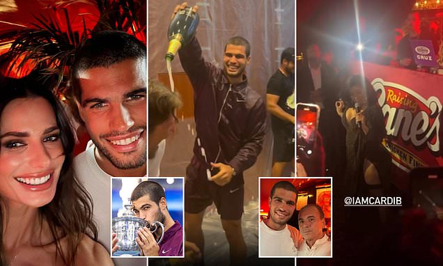 Carlos Alcaraz celebrates US Open victory by partying with models and celebrities at exclusive Chez Margaux club in New York