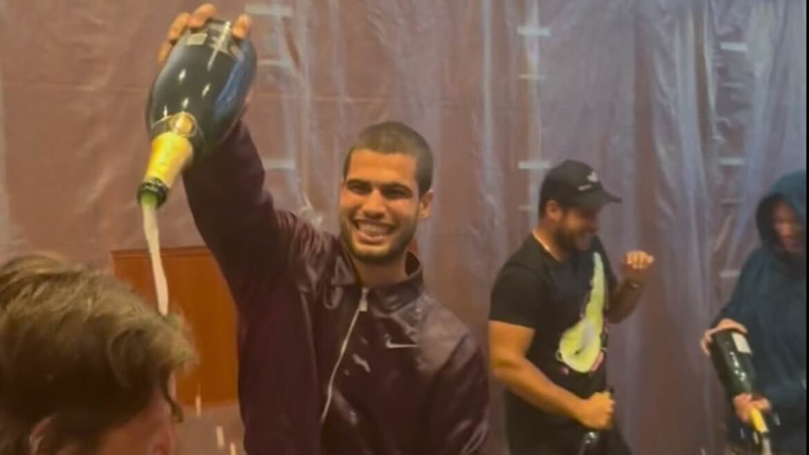Spanish star Carlos Alcaraz celebrates US Open victory with champagne shower and late night party at exclusive Chez Margaux club in New York