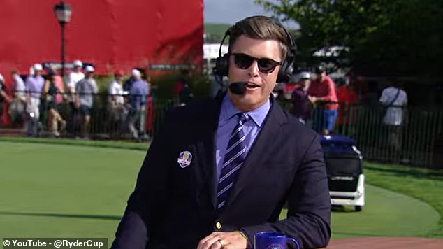Colin Jost shocks Ryder Cup audience in New York as Saturday Night Live star cracks Arnold Palmer joke while covering Team USA struggles