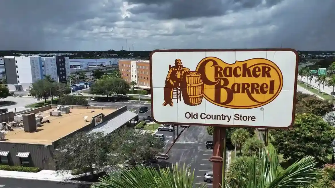 Wall Street punishes Cracker Barrel after the country-style restaurant chain reports mixed sales results across the United States