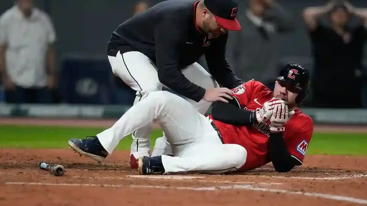 Cleveland Guardians hitter David Fry suffers terrifying face injury after being struck by 99mph fastball in win over Detroit Tigers in Cleveland