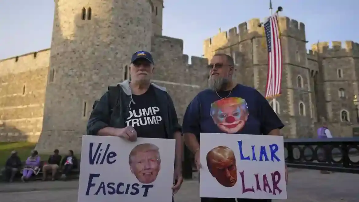 Thousands of protesters plan to march in central London against Donald Trump during his historic state visit to the United Kingdom