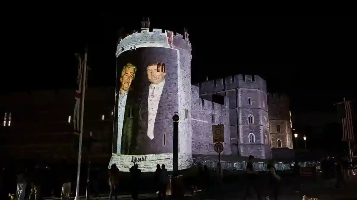 Protesters Project Images of Donald Trump and Jeffrey Epstein Onto Windsor Castle During His UK State Visit