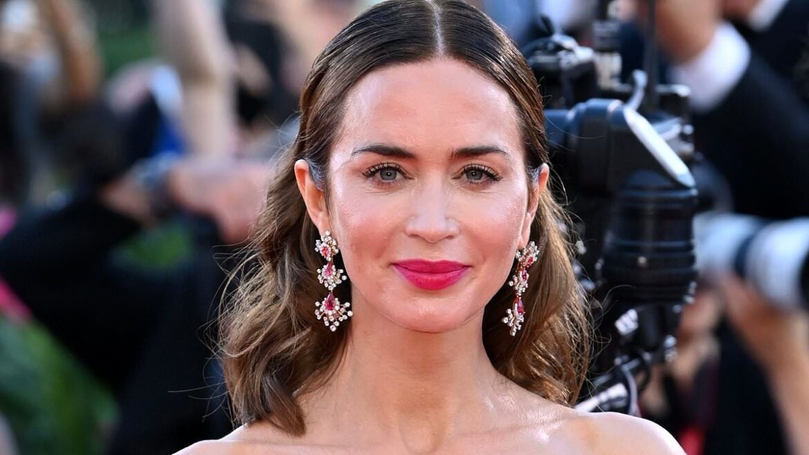 Emily Blunt dazzles in a strapless gown as she attends The Smashing Machine premiere at the Venice Film Festival