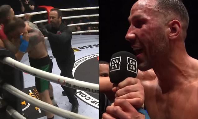 Former boxing champion James DeGale survives brutal headbutt and defeats Matt Floyd on points in a chaotic bare knuckle fight in Manchester