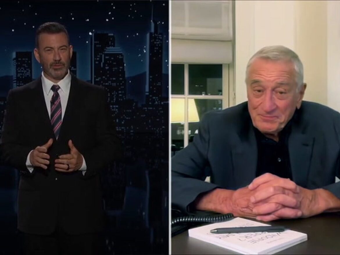 Robert De Niro delivers fiery jokes as he mocks Donald Trump during a surprise appearance on Jimmy Kimmel’s comeback show in Los Angeles