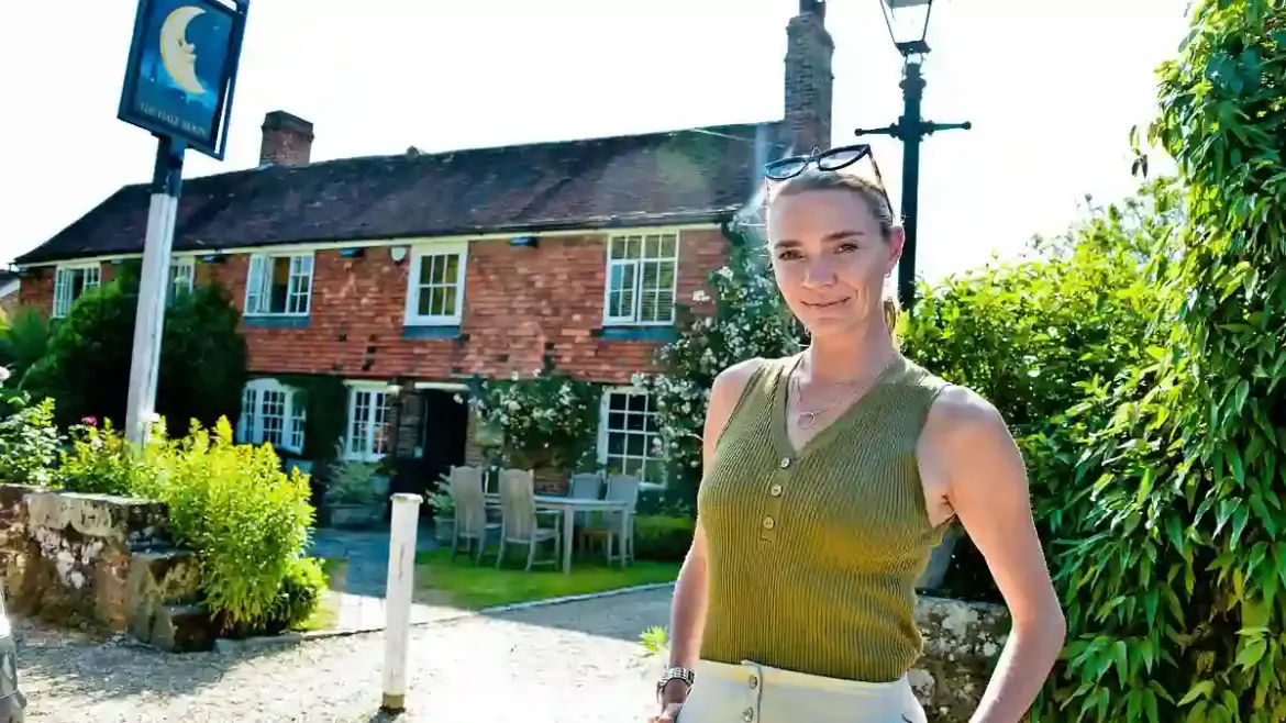 Jodie Kidd closes her historic Half Moon pub in West Sussex after staff face physical and verbal abuse from volatile diners visiting from across the country