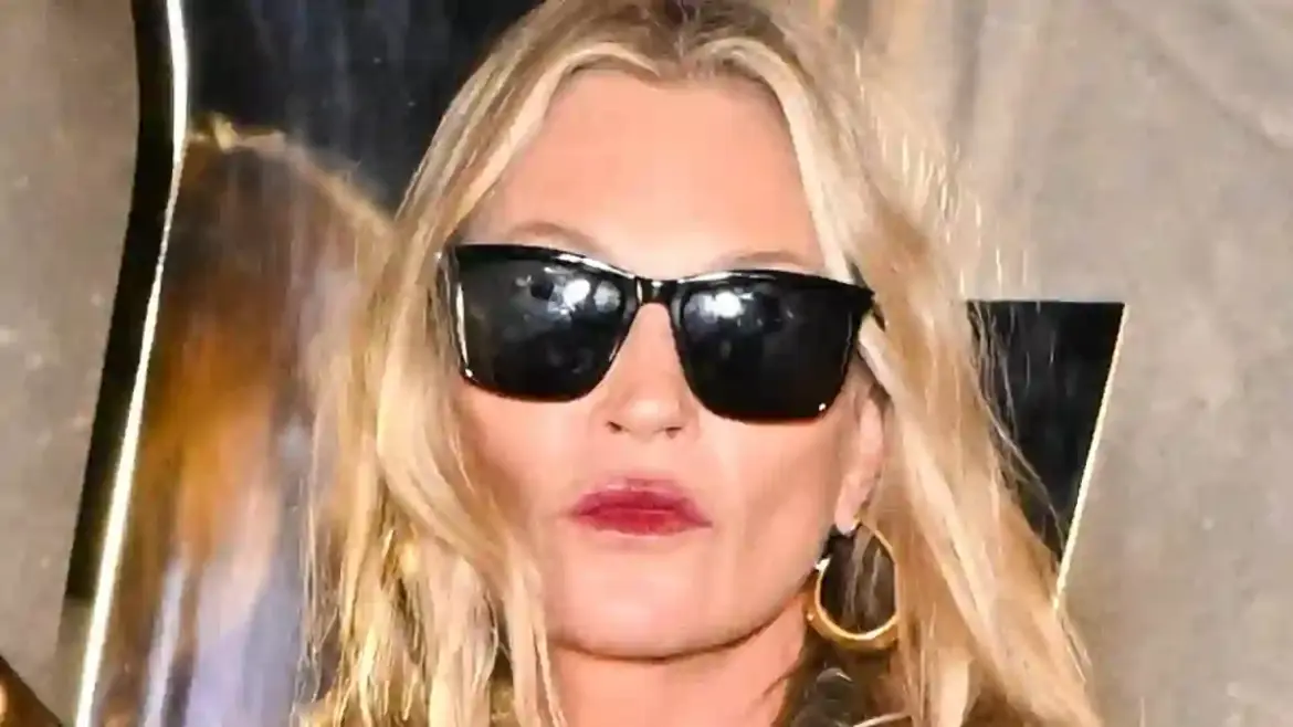 Kate Moss Remembers David Bowie With Humor and Podcast Promotion at Saint Laurent Event in Paris