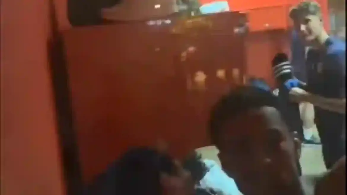 England Under-21 stars confront fan filming them in changing room after victory in Kazakhstan