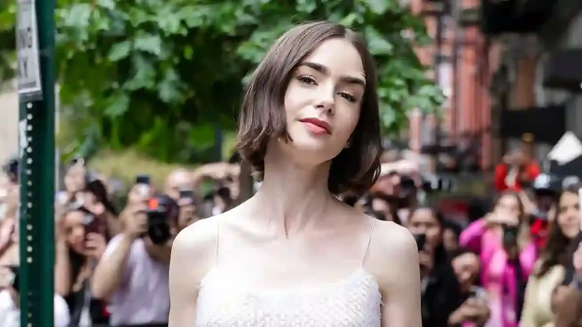 Lily Collins Turns Heads with Slim Figure and Sequinned Outfit While Attending Calvin Klein Fashion Show in New York City