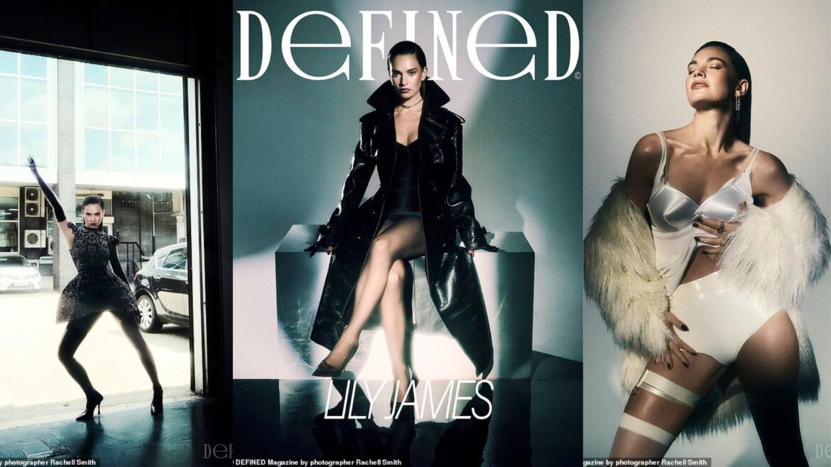 Lily James stuns fans by shedding her ladylike style for daring lingerie and edgy fashion in a sizzling Defined Magazine shoot in London