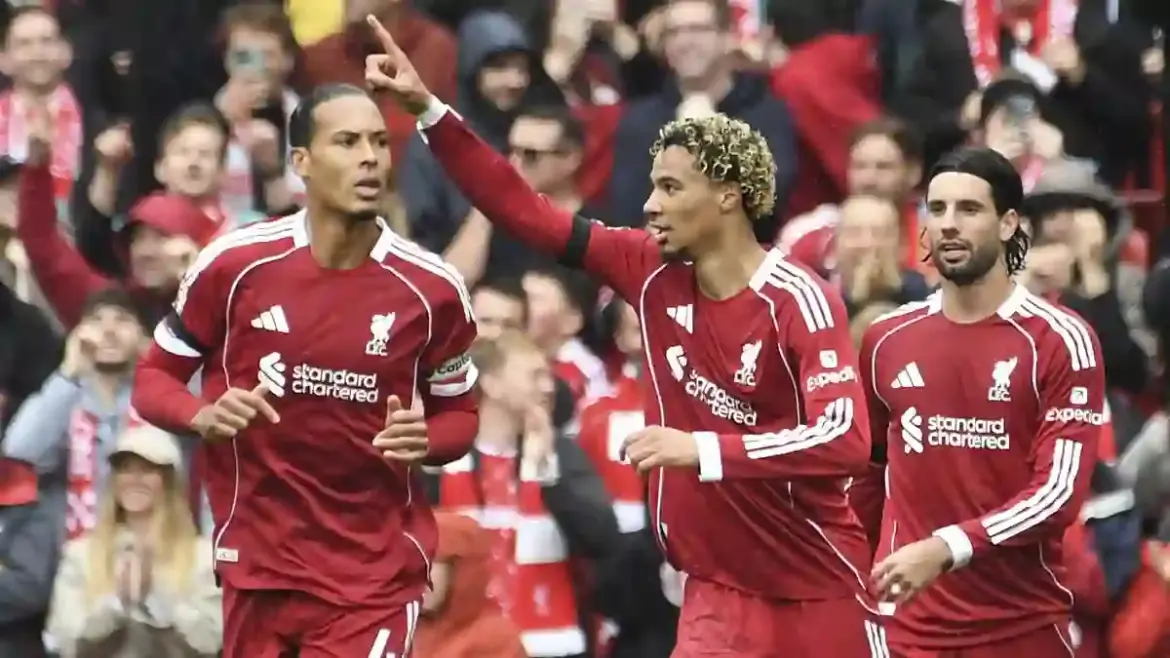 Liverpool defeat Everton with early goals and nervy finish at Anfield in the Merseyside derby
