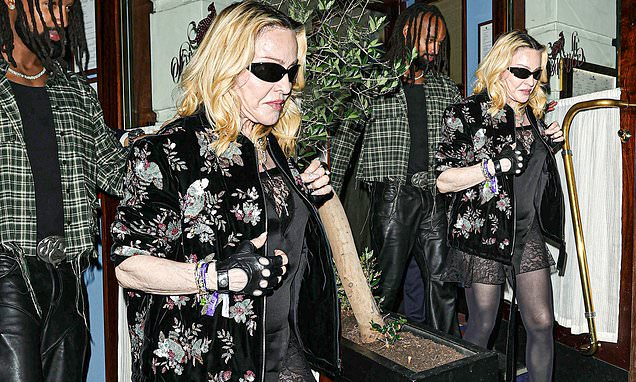 Madonna Stuns Fans with Leggy Display While Enjoying Romantic Dinner with Boyfriend Akeem Morris at Il Gattopardo in London’s Mayfair