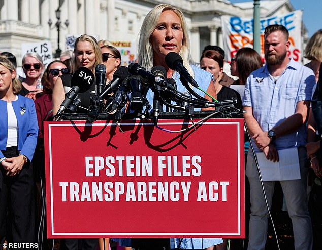 House Representative Marjorie Taylor Greene doubles down on her call for Epstein records to be released while warning of threats from powerful elites in Washington DC