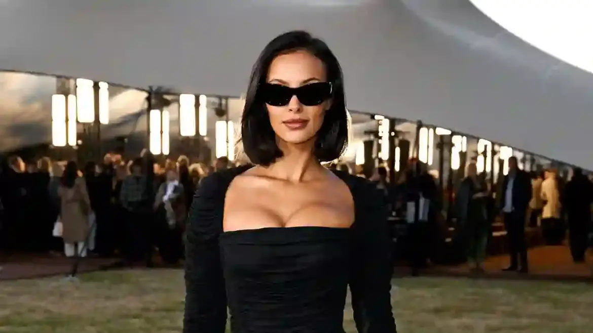 Maya Jama Stuns Fashion Fans in Black and Navy Gown at Burberry London Fashion Week Show in Hyde Park