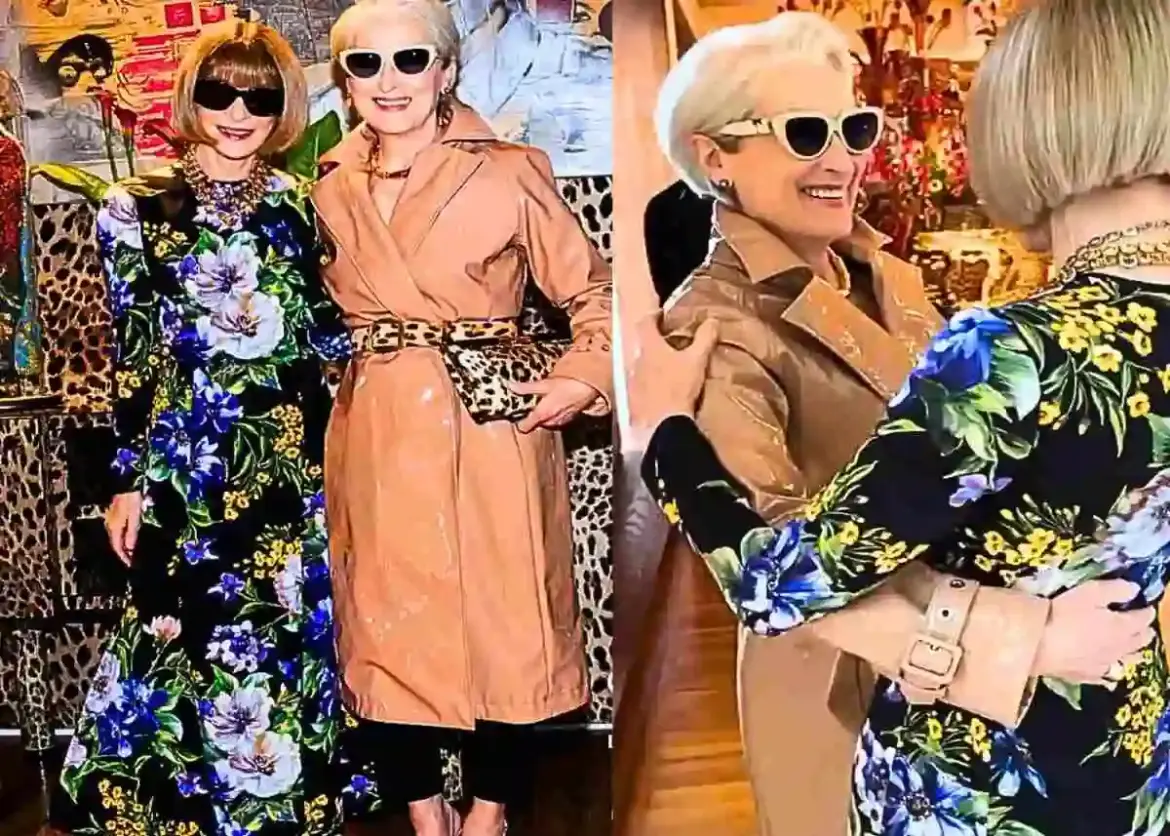 Meryl Streep channels Miranda Priestly and meets Vogue editor Anna Wintour backstage at the Dolce and Gabbana Spring 2026 show in Milan