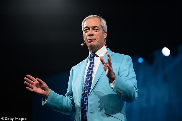 Nigel Farage laughs off climate protest as hecklers accuse him of serving billionaire donors during Reform Party conference in Birmingham