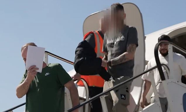 Rare ITV footage exposes how British authorities deport foreign criminals on late night flights from Heathrow to Romania under heavy security