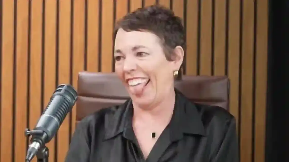 Olivia Colman admits filming sex scenes makes her feel like she is cheating on her husband during candid podcast chat in Los Angeles