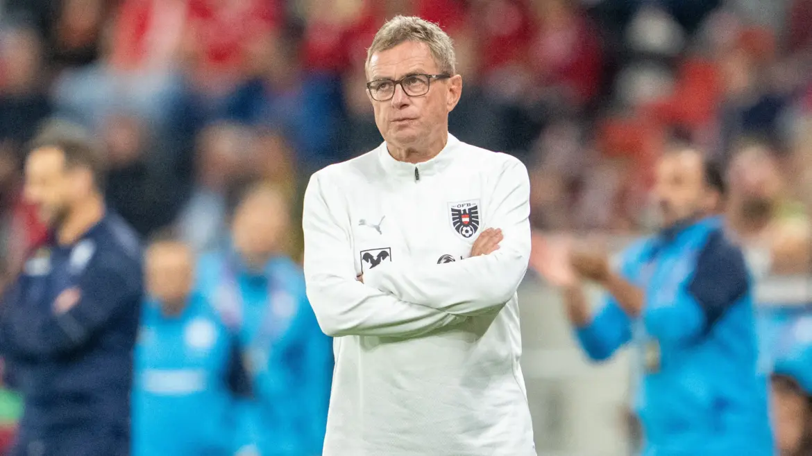 Austria coach Ralf Rangnick battles through hospital setback as complications from ankle surgery delay his return to the touchline