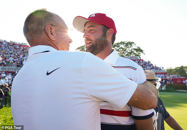 Scottie Scheffler’s father confronts abusive Ryder Cup fan as tensions boil over at Bethpage Black in New York