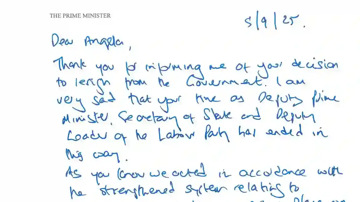 Sir Keir Starmer Reveals Complex Personality Through Handwritten Farewell Letter to Angela Rayner in Westminster