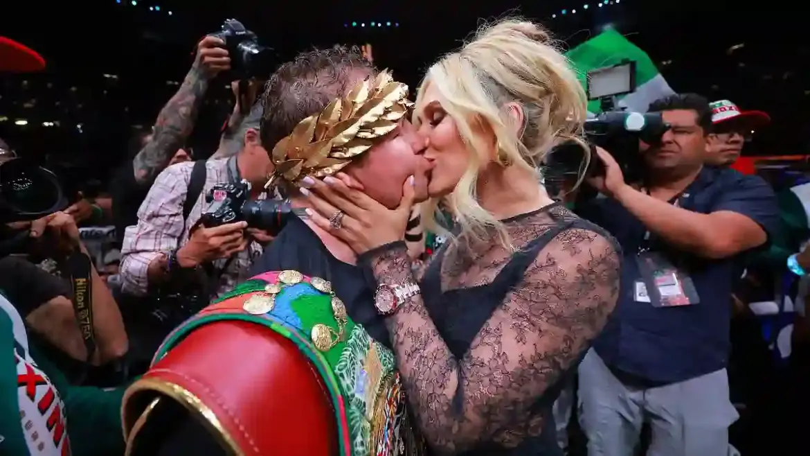 Sofia Vergara shares awkward hug with Canelo Alvarez at Las Vegas undisputed title fight as fans react on social media