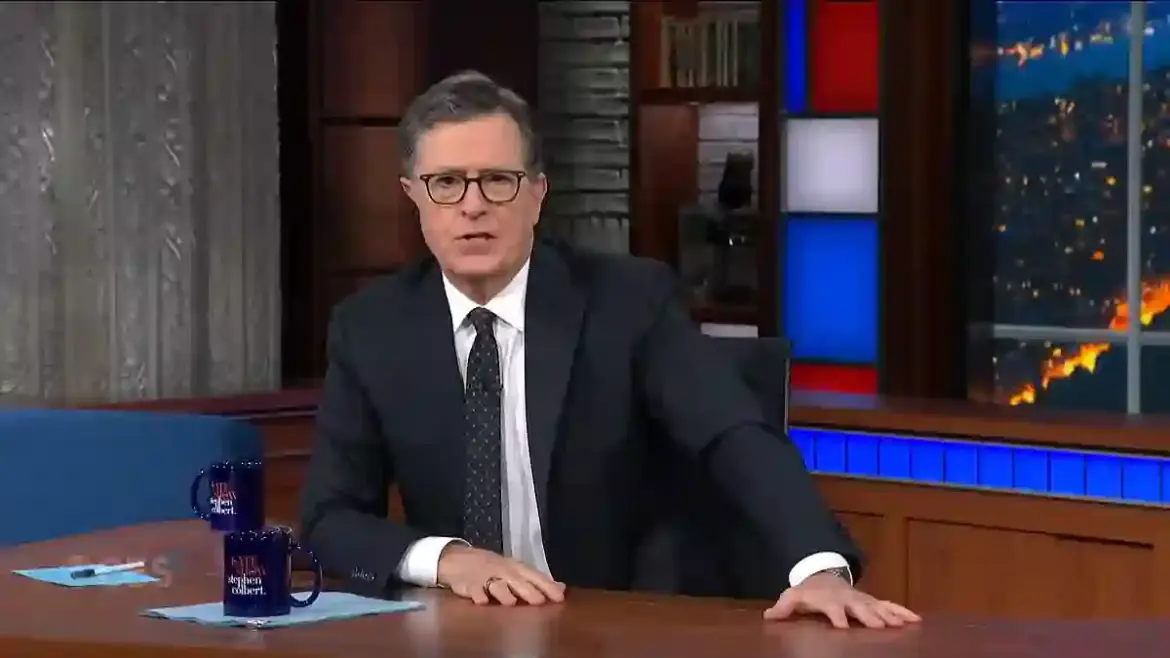 Stephen Colbert mocks Donald Trump as he ridicules Joe Biden autopen portrait at the White House in Washington