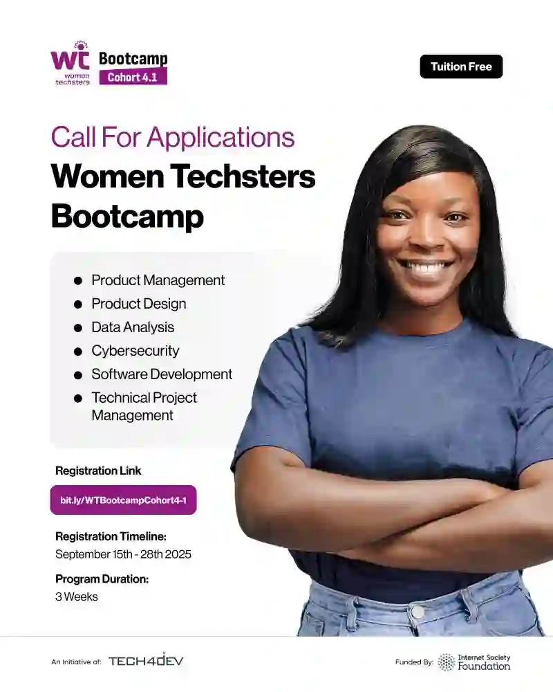 Women Across Africa Apply for Women Techsters Bootcamp to Learn Coding and Tech Skills Across Six Learning Tracks