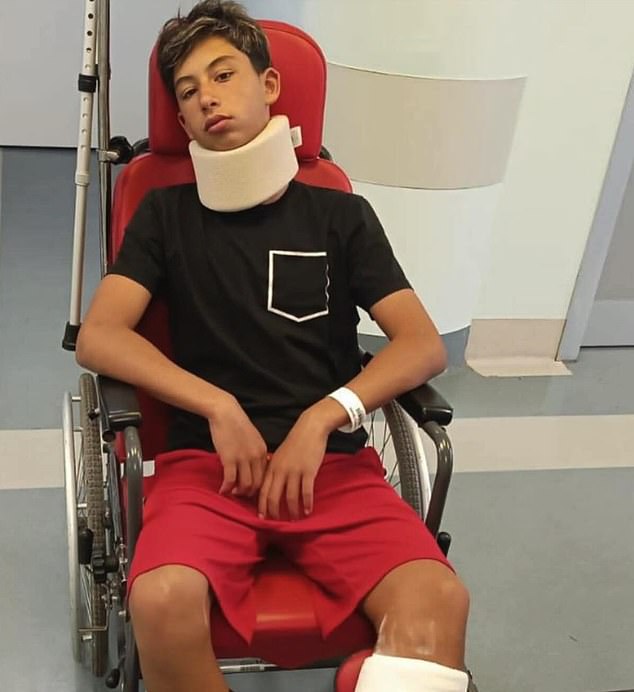 Italian football authorities ban 13-year-old goalkeeper Thomas Sarritzu for a year after he is punched by rival player’s father during under-14s match near Turin