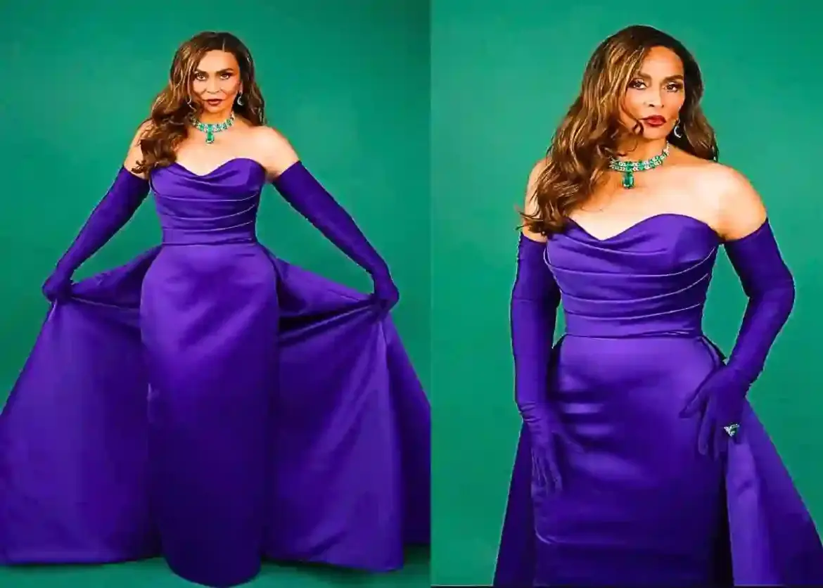 Tina Knowles Turns Heads on the Red Carpet at Beverly Hills Gala Celebrating Elizabeth Taylor’s Fight Against AIDS
